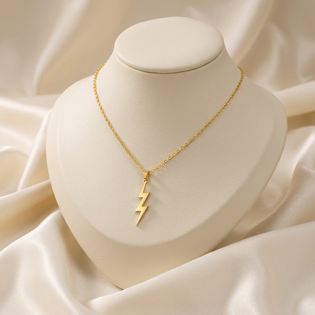 10K Yellow gold lightening bolt pendant