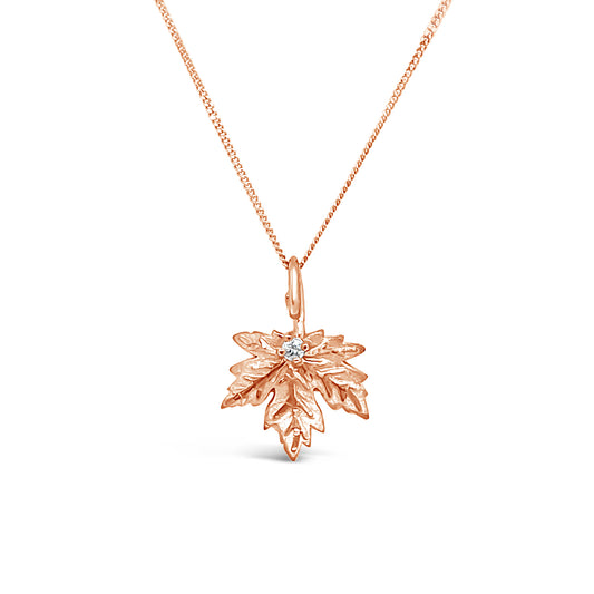 Diamond Maple Leaf Pendant