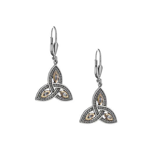 CZ Trinity Leverback Earrings