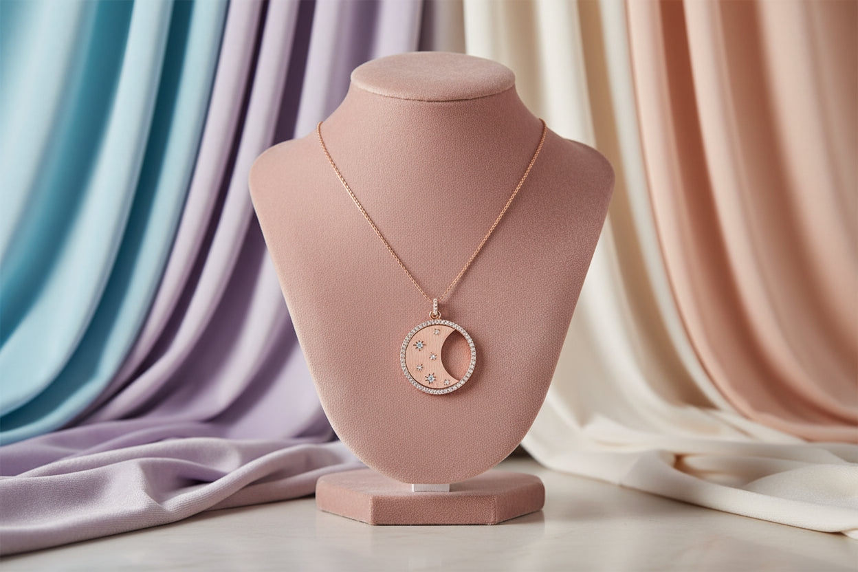 Rose Gold Diamond Pendant With Chain