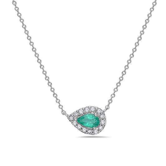 Emerald & Diamond Fashion Pendant With Chain