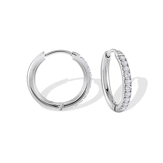 White  CZ 17.5mm Eternity Huggies