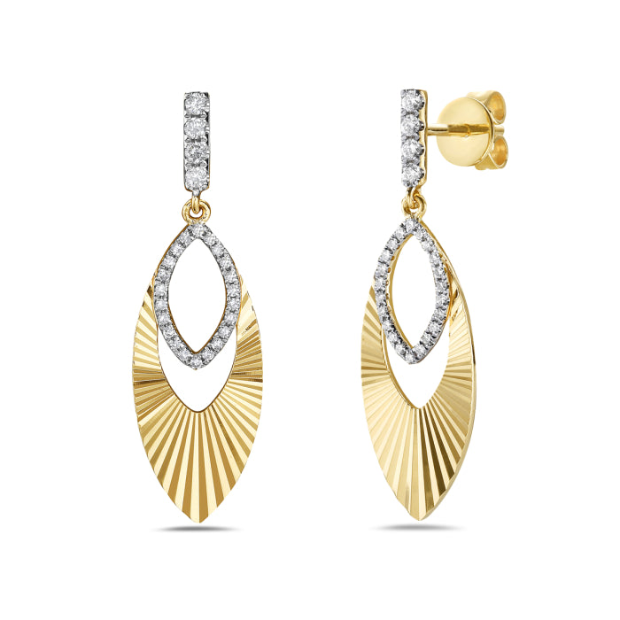 Diamond Dc Oval Dangle Earrings