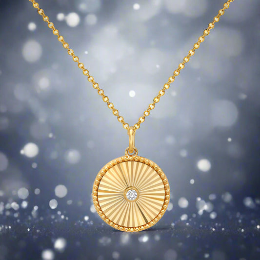 Diamond Dc Circle Pendant With Chain