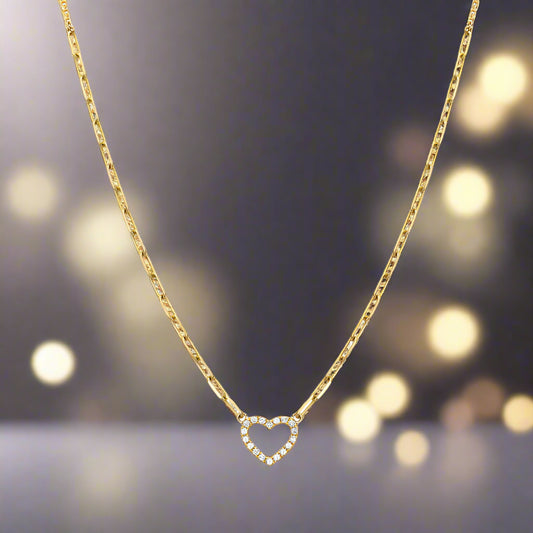 Diamond Open Heart Necklace