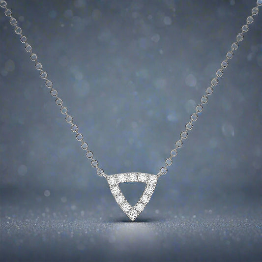 Diamond Triangle Pendant With Chain