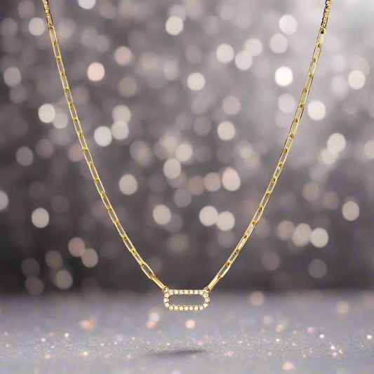 Diamond Paperclip Necklace