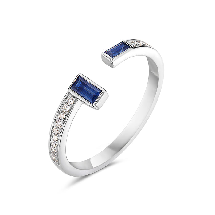 Blue Sapphire & Diamond Fashion Ring