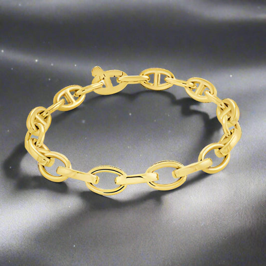 Gold Ion Plated Mariner 9mm Bracelet