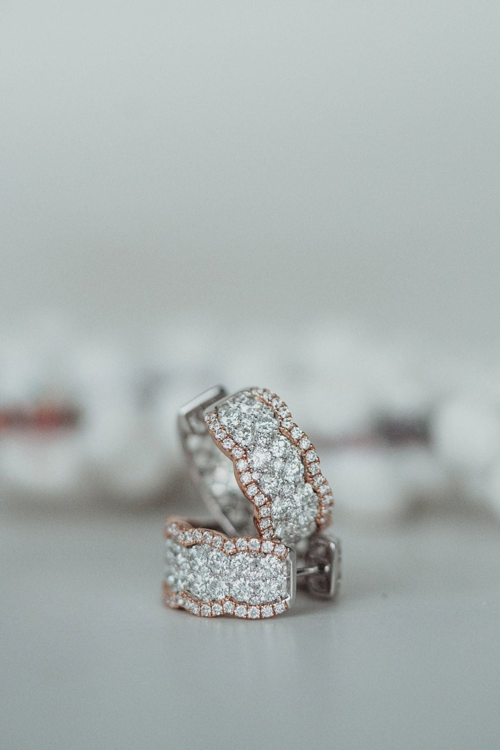 14K WG/RG 2.42TW DIAMOND HUGGIES