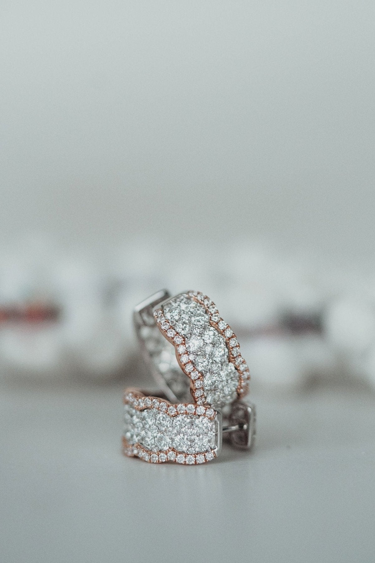 14K WG/RG 2.42TW DIAMOND HUGGIES