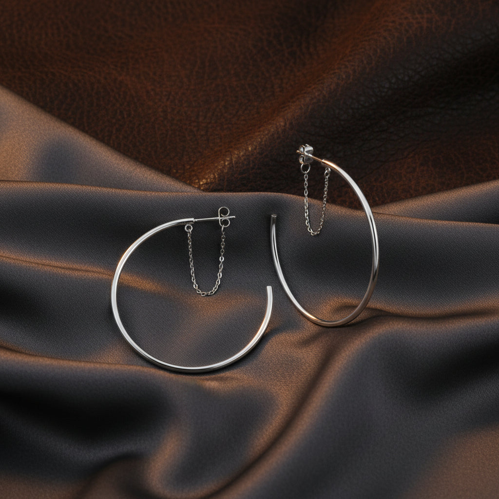 Sterling silver 3/4 hoops with posts