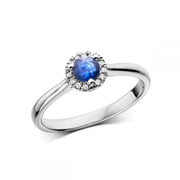 Precious Stone & Diamond Halo Ring