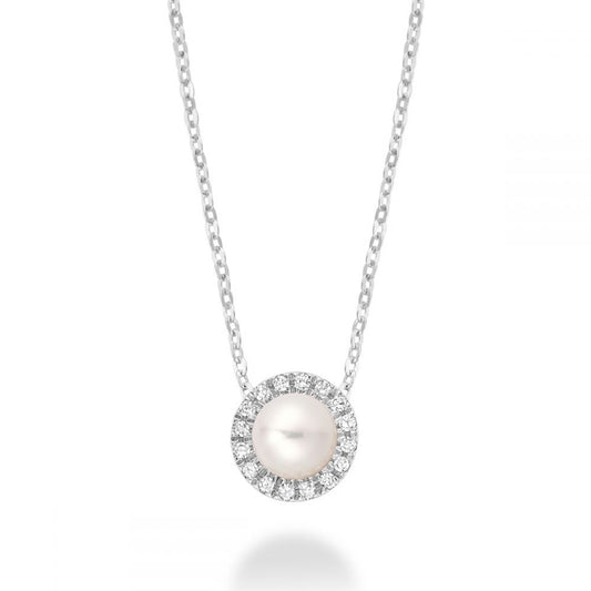 Freshwater Pearl & Diamond Pendant