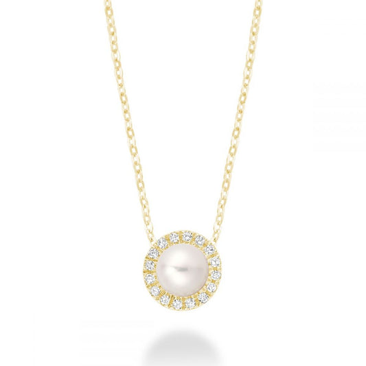 Freshwater Pearl & Diamond Pendant