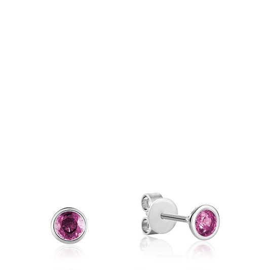 Bezel Set Precious Stone Stud Earrings