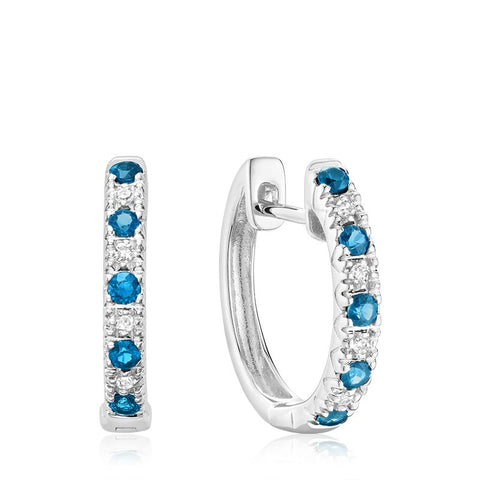 Gemstone & Diamond Huggie Earrings