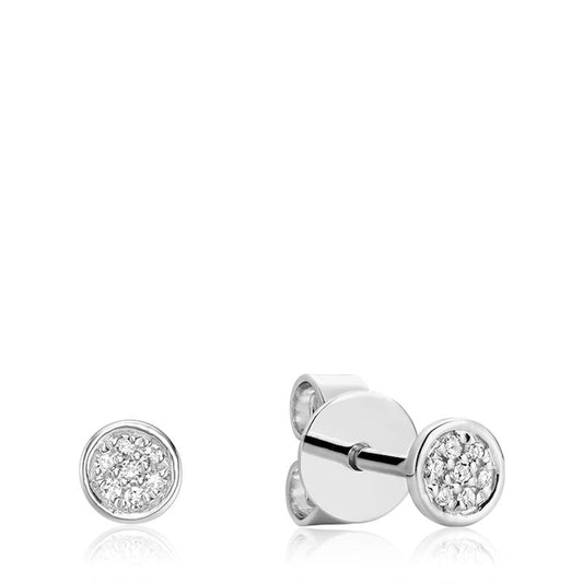 Round Cluster Diamond Stud Earrings