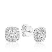Cushion Mount diamond stud earrings