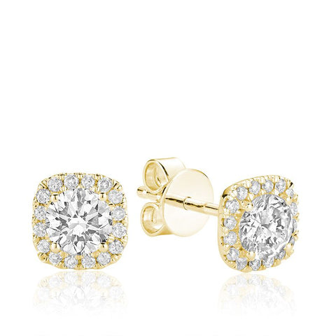 Cushion Mount diamond stud earrings