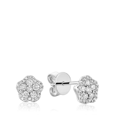 Flower diamond stud earrings