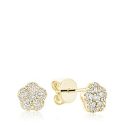 Flower diamond stud earrings