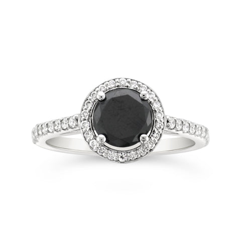 Black Diamond Halo ring