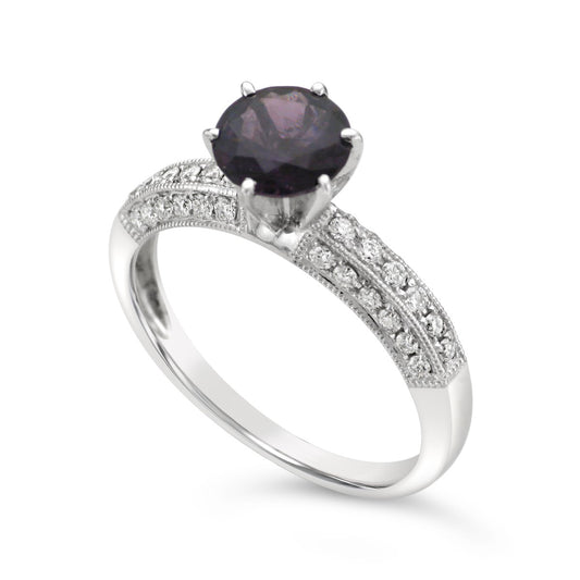 Purple Spinel & Diamond Ring