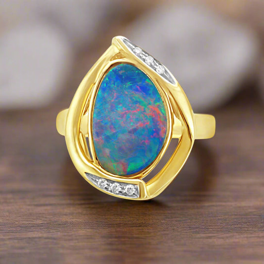 Opal & Diamond Ring