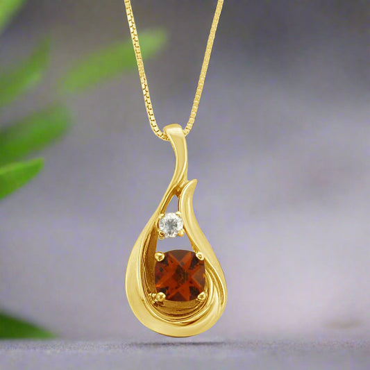 Citrine & Diamond pendant