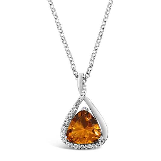 Custom Diamond & Citrine Pendant