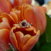 Garnet Floral Ring