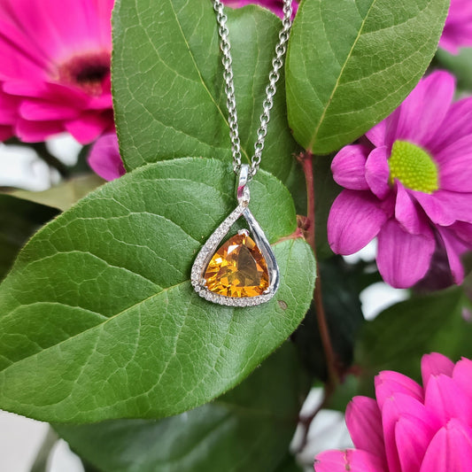 Custom Diamond & Citrine Pendant