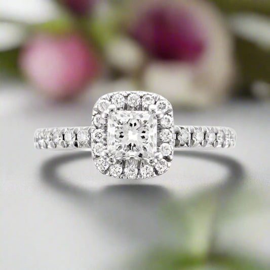 Princess Cut Halo Engagement Ring