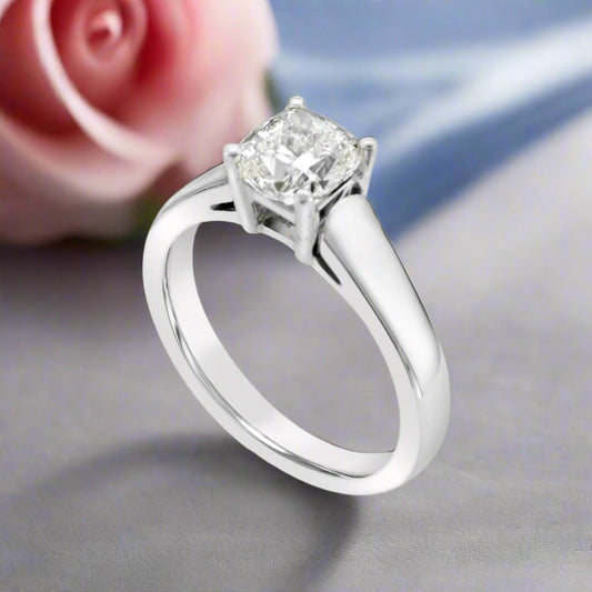 Cushion Cut Solitaire Ring