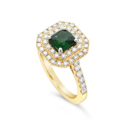 Tsavorite Garnet & Diamond Ring