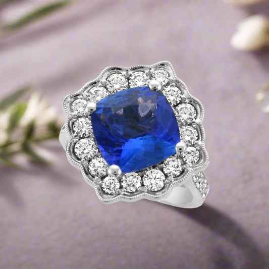 Tanzanite & Diamond Cocktail Ring