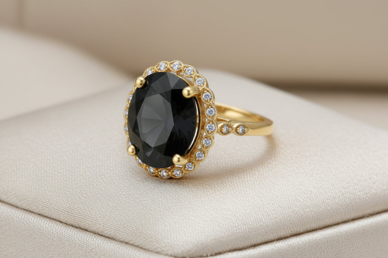 Cobalt Spinel Cocktail Ring