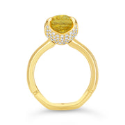 Yellow Sapphire & Diamond Cocktail Ring