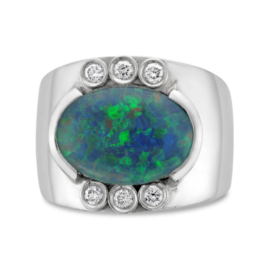 Opal & Diamond Ring