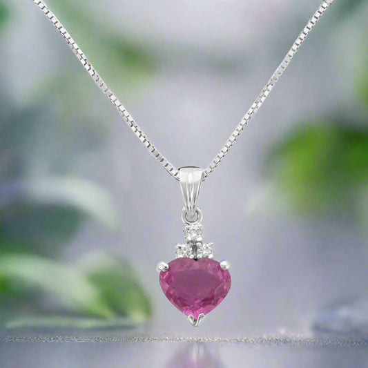 Pink Sapphire & Diamond Pendant