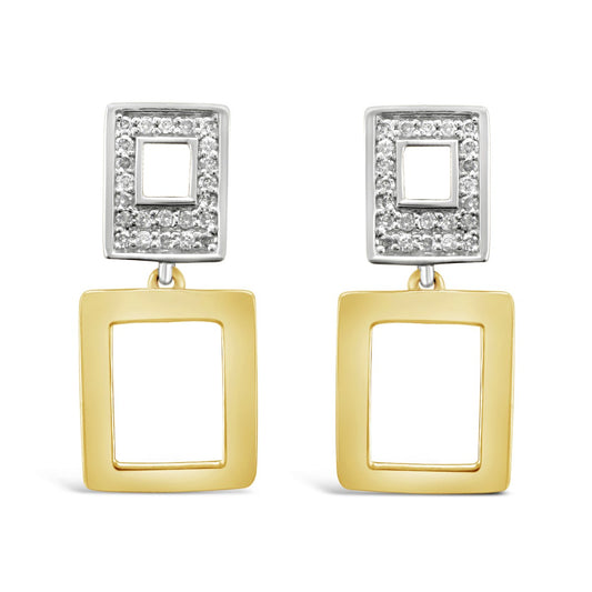 Geometric Diamond Stud Earrings