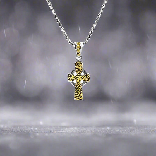 Small Hammered Cross Necklace