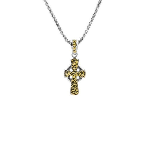 Small Hammered Cross Necklace