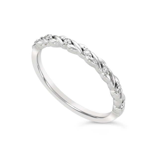 Twisted Diamond Stacking Ring