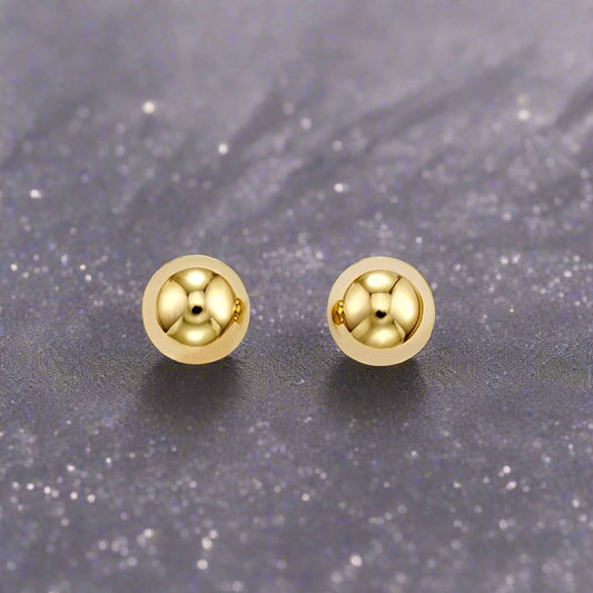 Yellow Gold Ball Studs