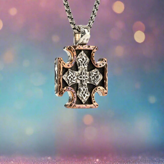 Petrichor Medium Biker Cross Pendant