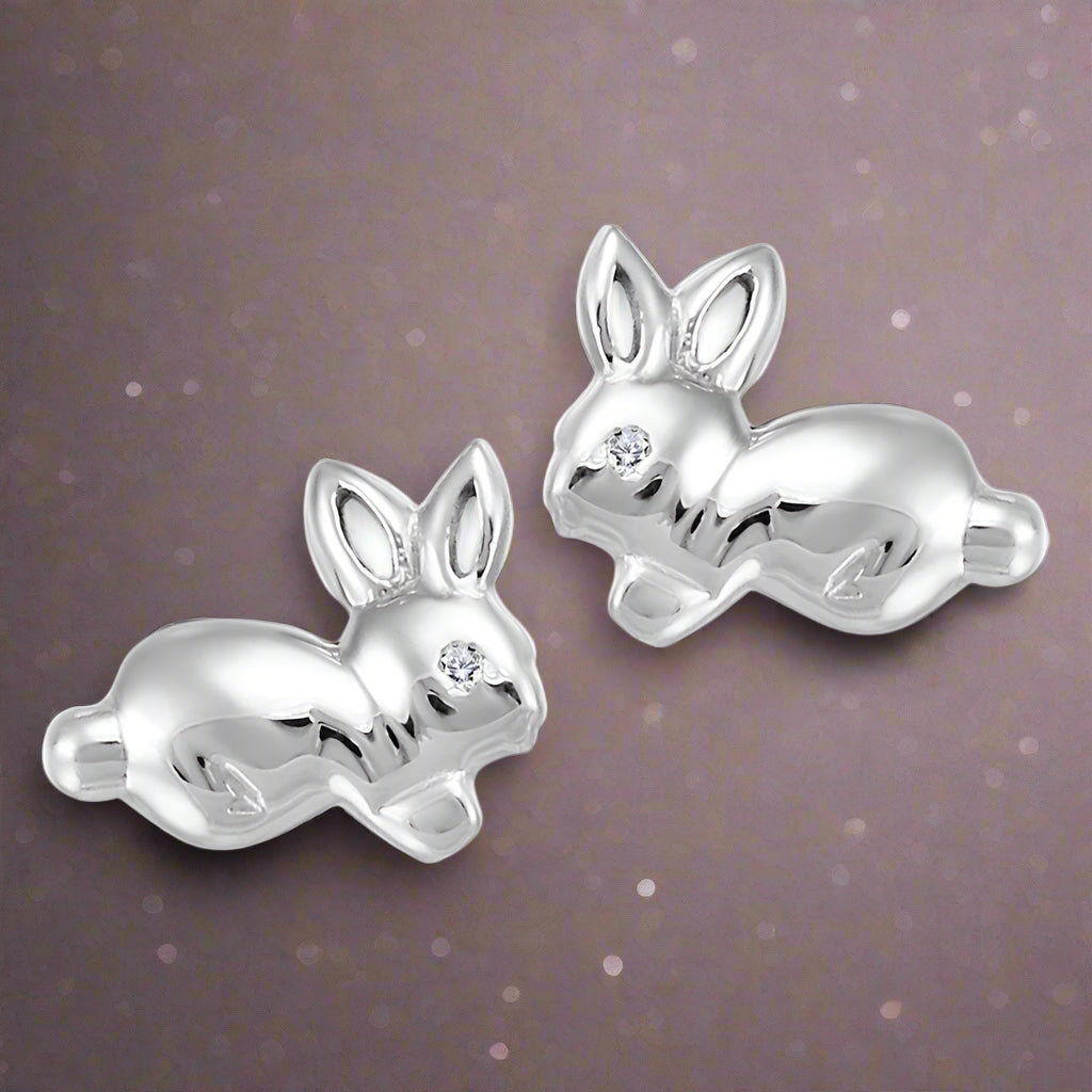 My Baby Rocks - Diamond Bunny Earrings