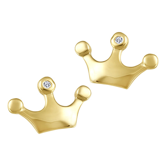 My Baby Rocks - Diamond Crown Earrings