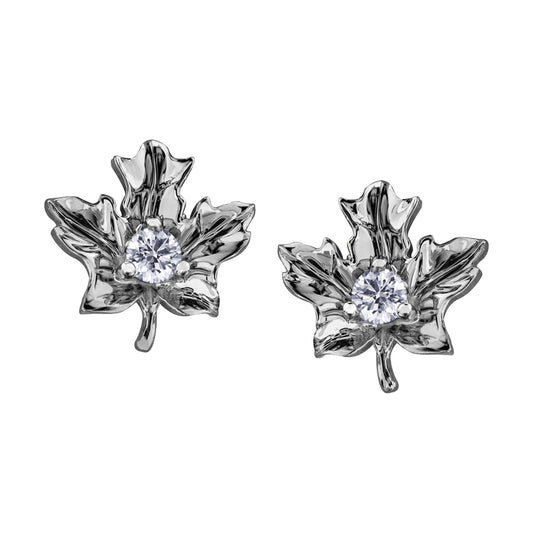 Maple Leaf Canadian Diamond Earrings